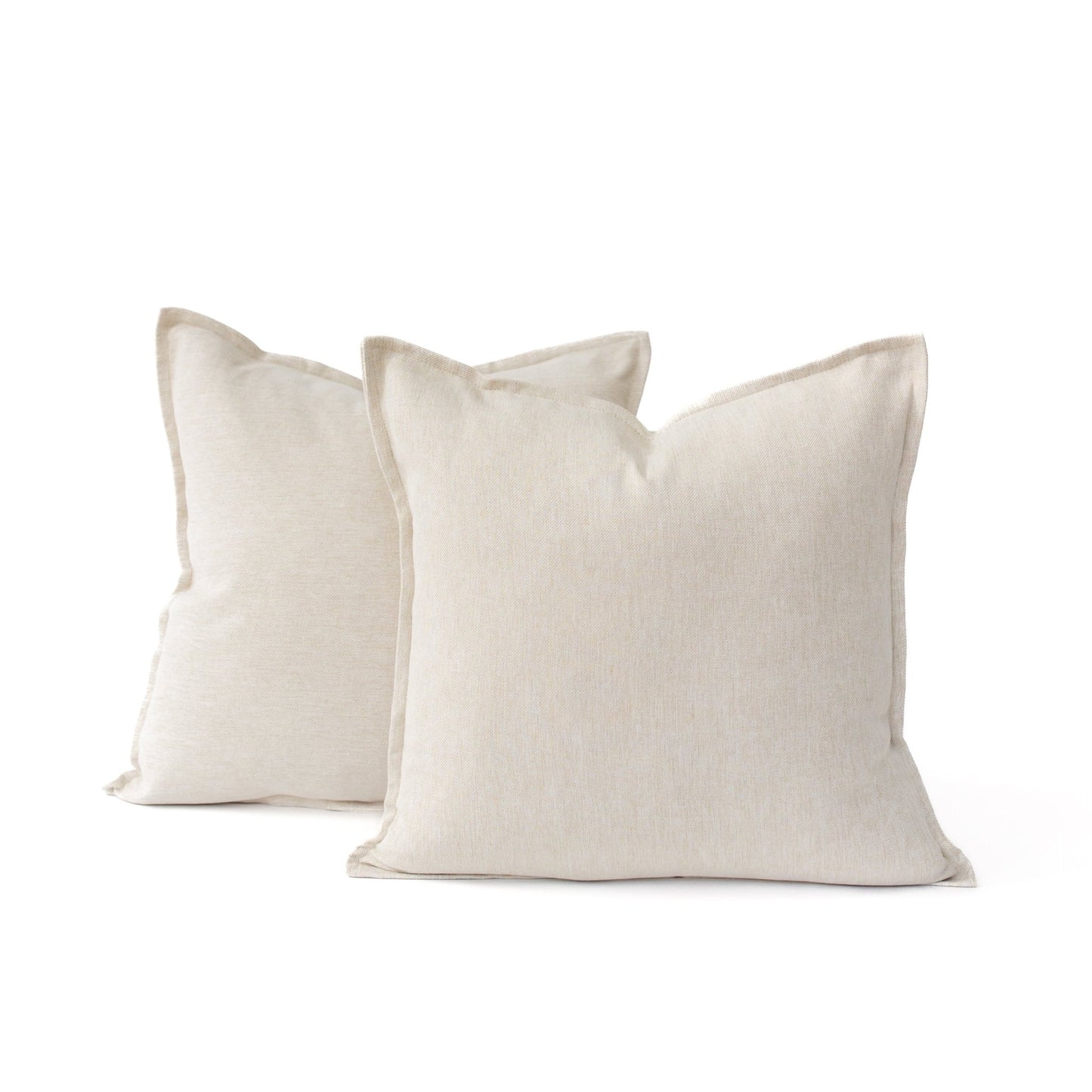 18x18 Cotton and Natural Linen Pillow Covers (Set of 2) - Maison Des Garçon