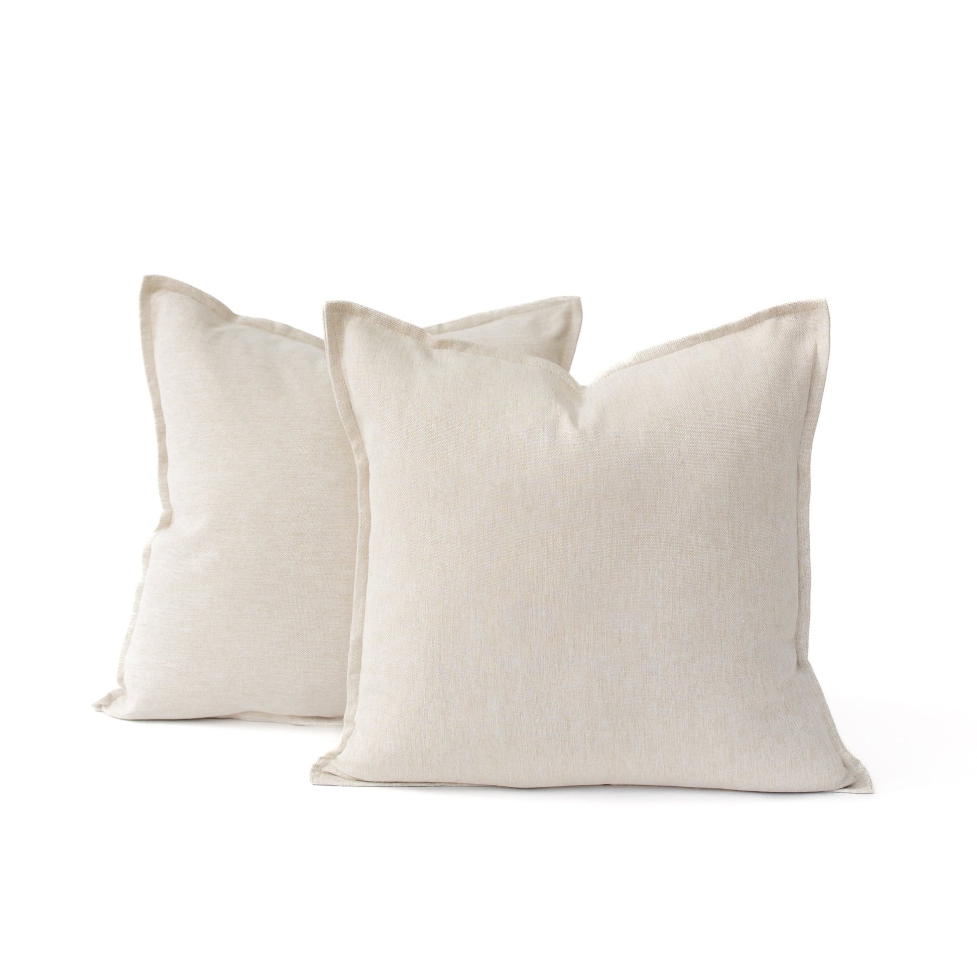 18x18 Cotton and Natural Linen Pillow Covers (Set of 2) - Maison Des Garçon